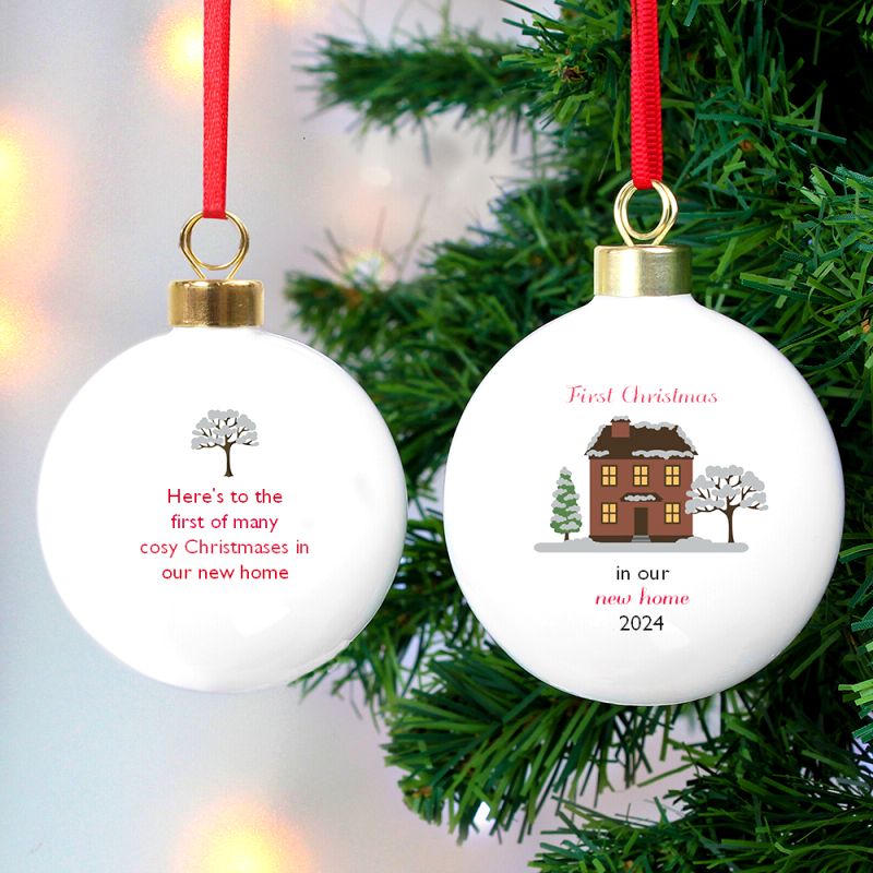 Personalised New Home Ceramic Keepsake Christmas Bauble