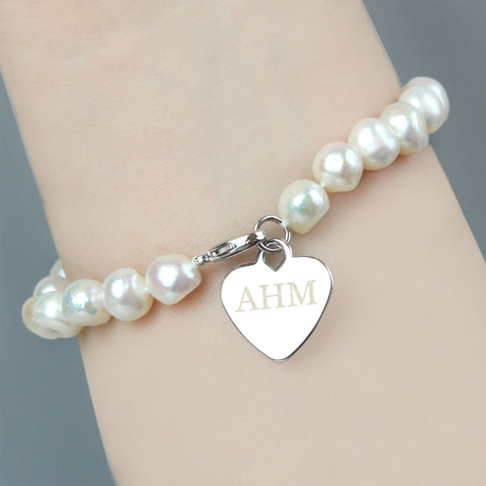 Personalised White Freshwater Pearl Bracelet