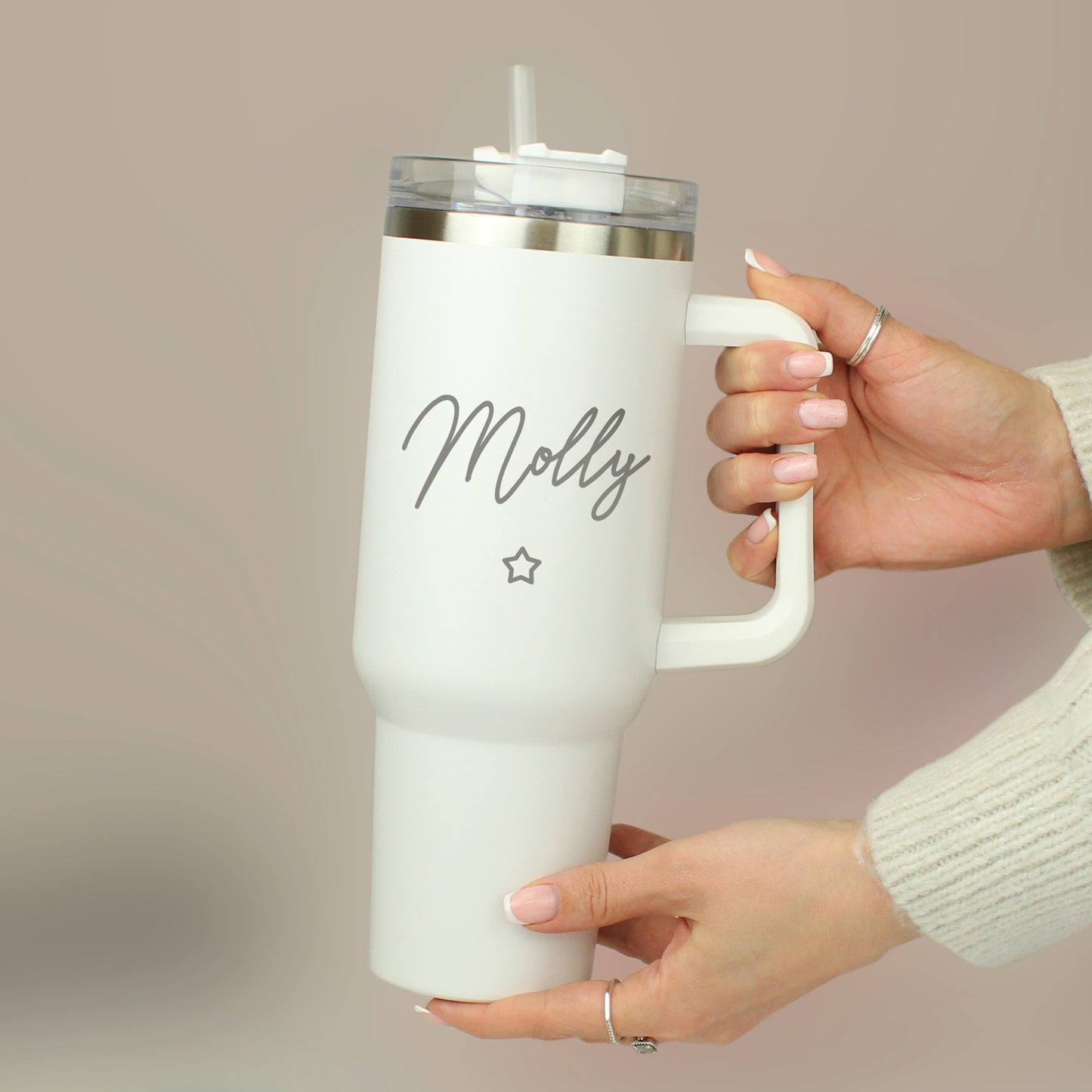 Personalised Large White Travel Drinks Mug