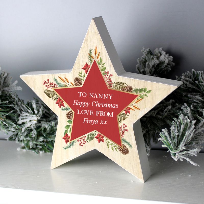 Personalised Wooden Star Christmas Decoration