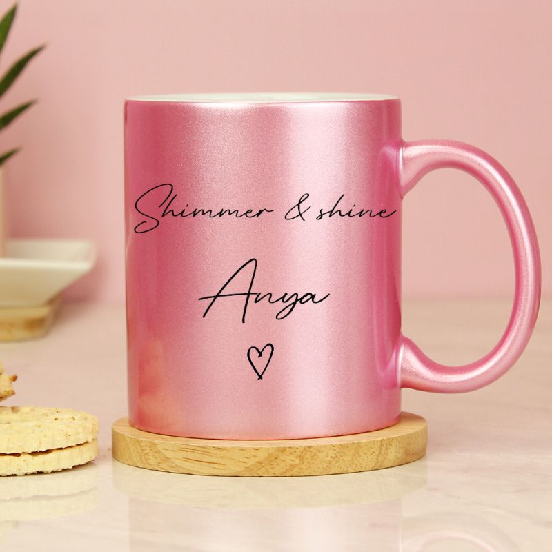 Personalised Pink Shimmer Mug