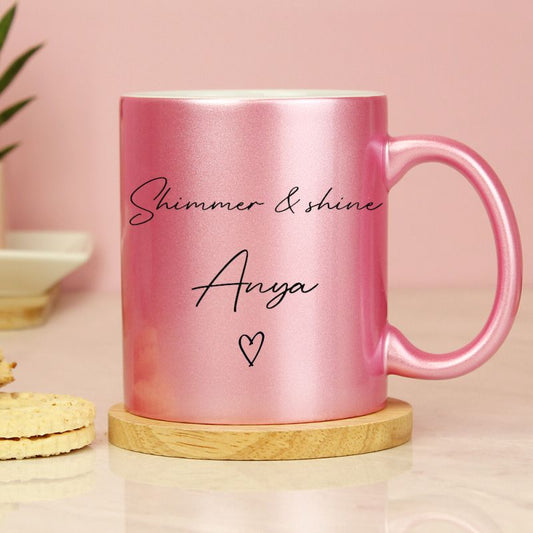 Personalised Pink Shimmer Mug