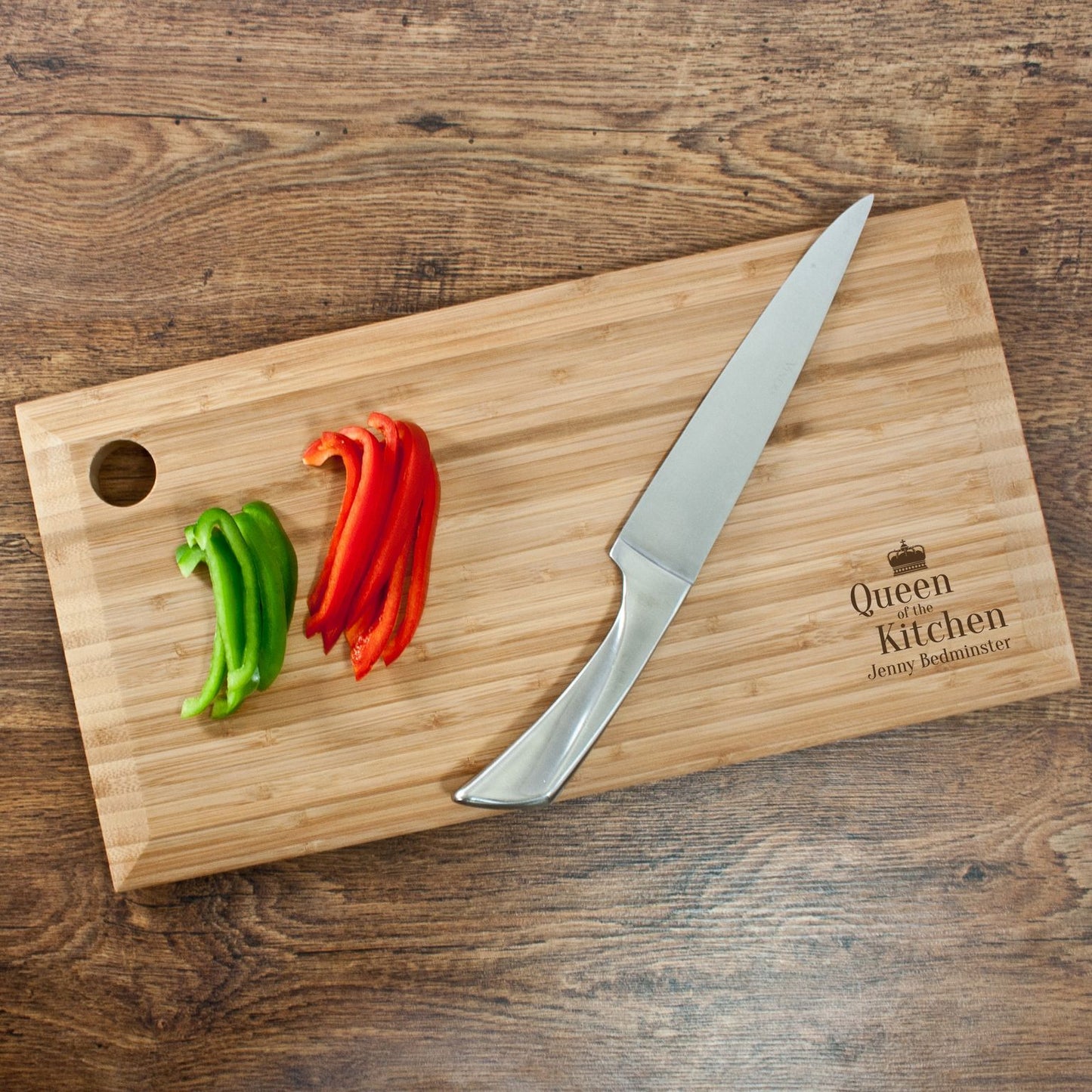 Personalised Queen Of The Kitchen Chopping Board