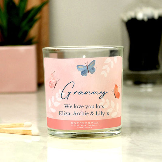 Personalised Butterfly Themed Scented Candle