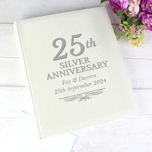 Personalised 25th Silver Anniversary Traditional Photo Album