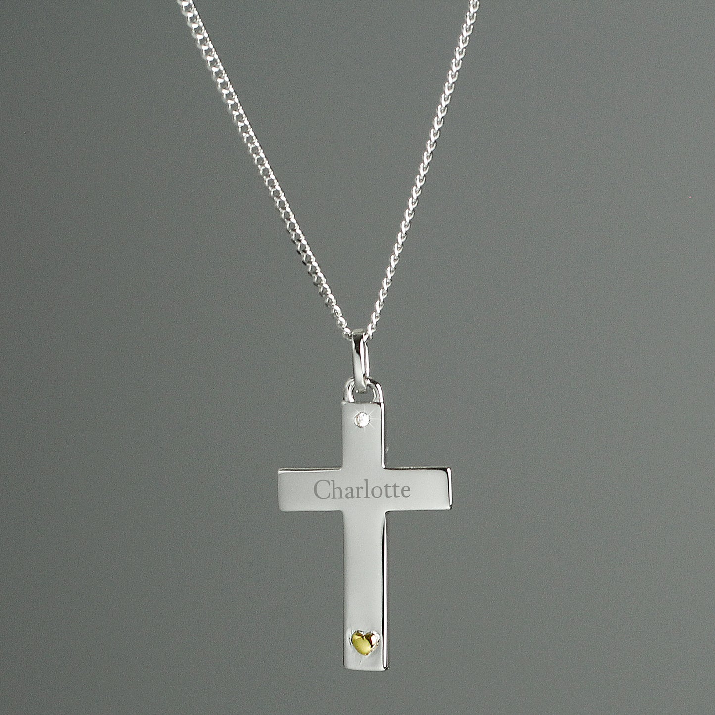 Personalised Sterling Silver Cross Necklace