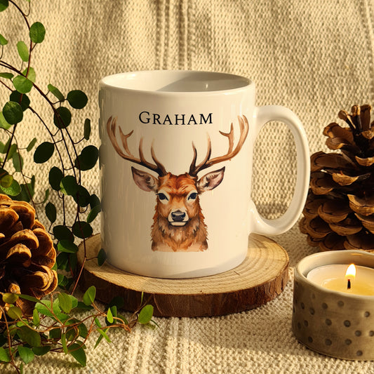 Personalised Stag Design Mug