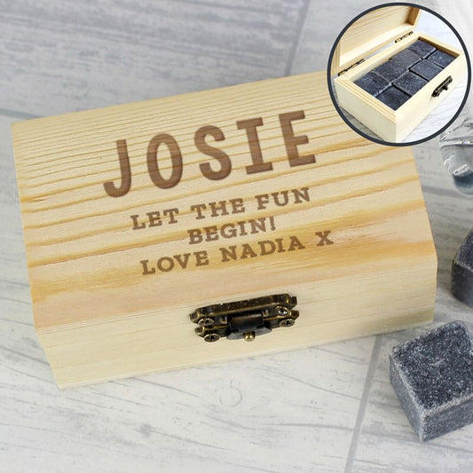 Set Of 8 Cooling Stones In Personalised Presentation Box