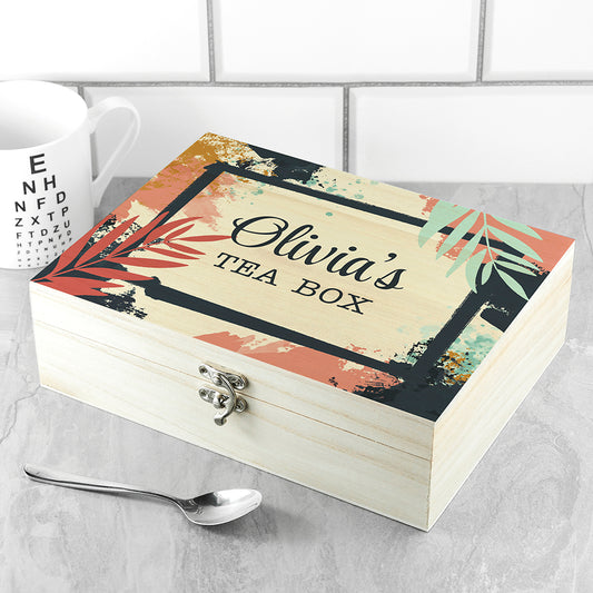 Personalised Botanical Box Filled With Tea Assortment