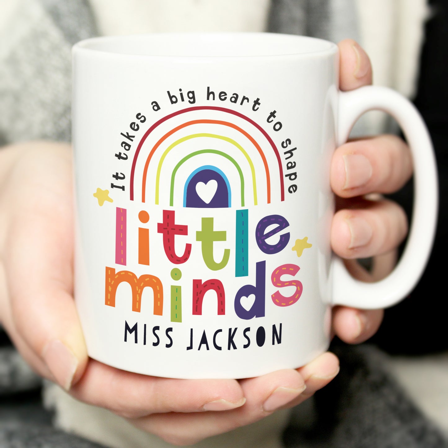 Personalised Shape Little Minds Teacher Mug