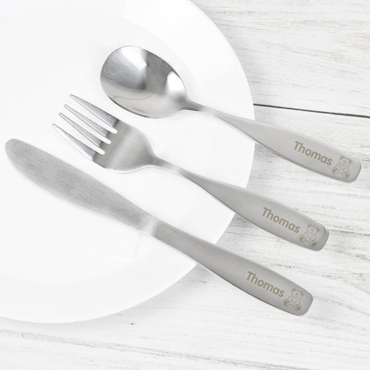 Personalised Teddy Bear Design Child's Cutlery Set