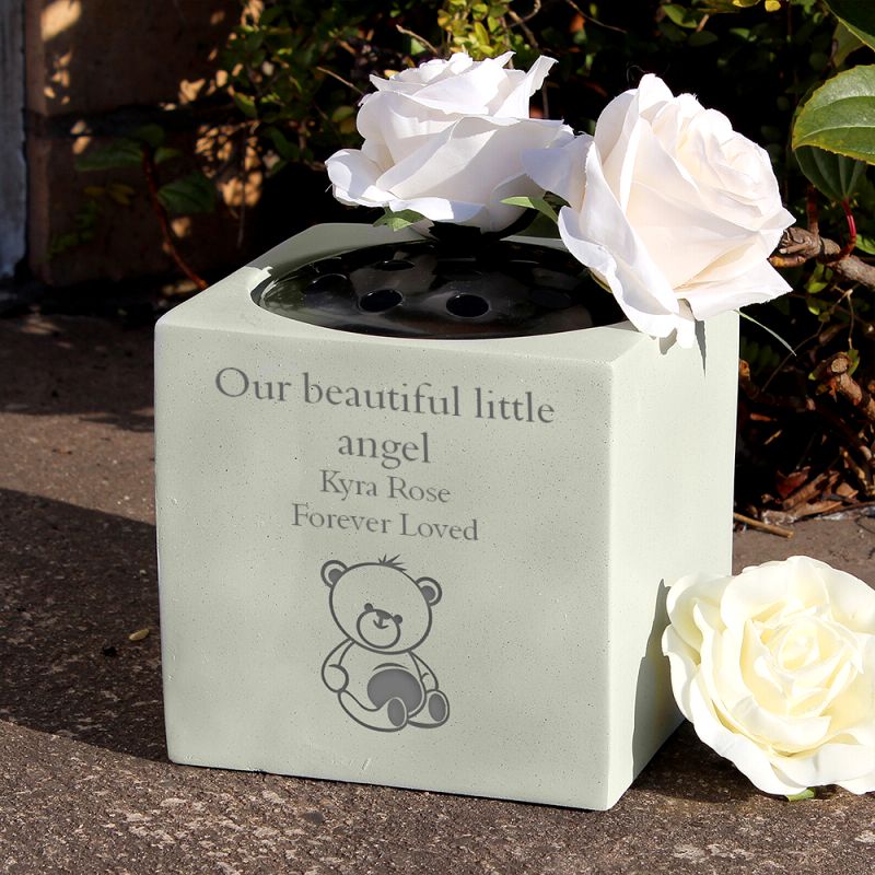 Personalised Teddy Bear Memorial Vase