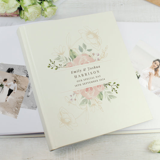 Personalised Floral Traditional Wedding Photo Album