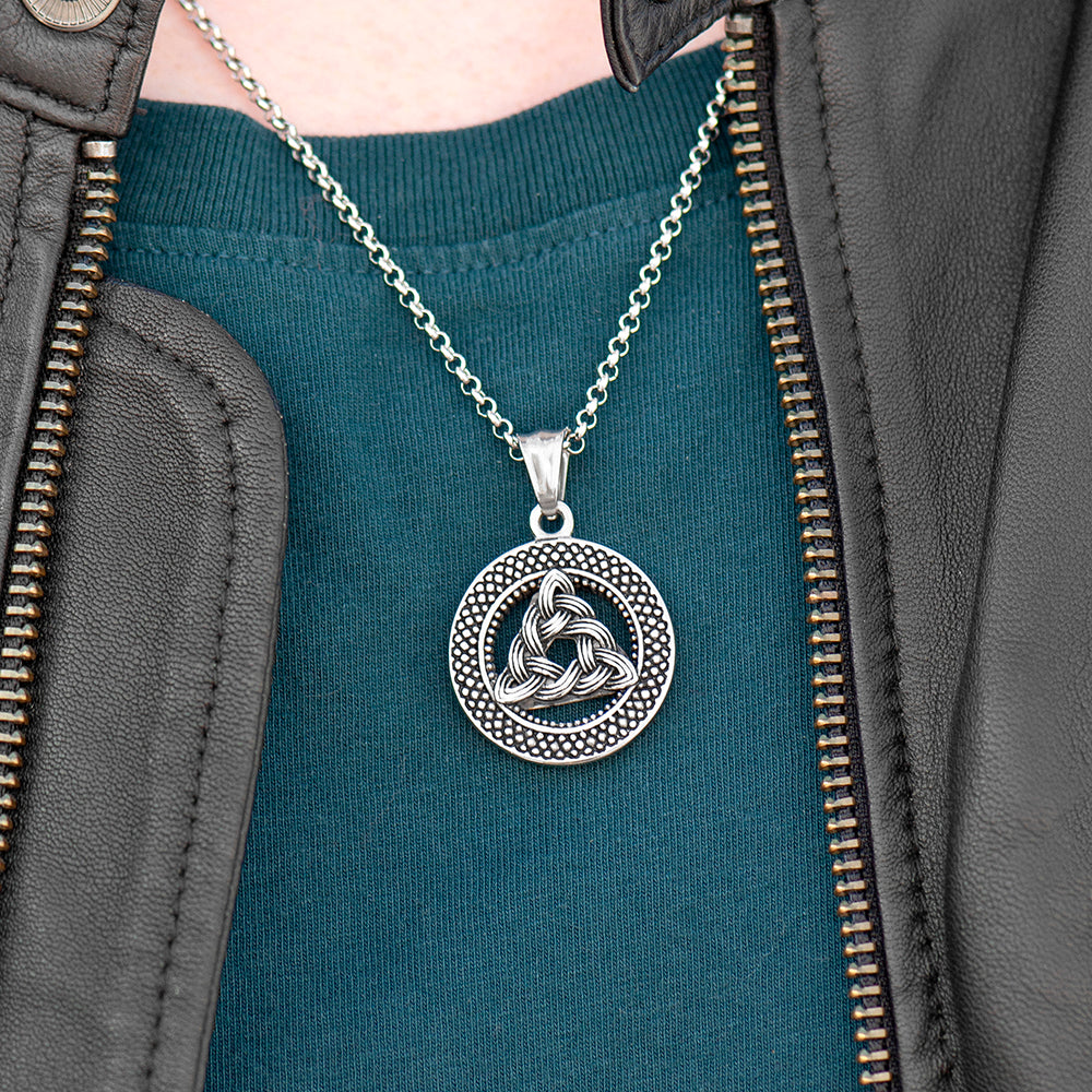 Personalised Men's Celtic Trinity Pendant Necklace