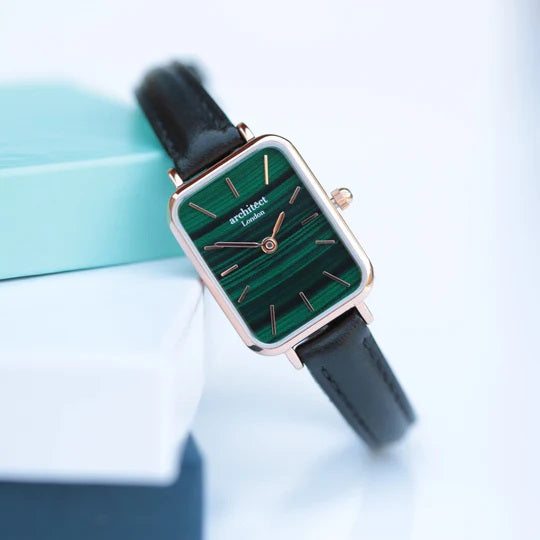 Personalised Ladies Architēct Lille Pine Green Watch - Handwriting Engraving