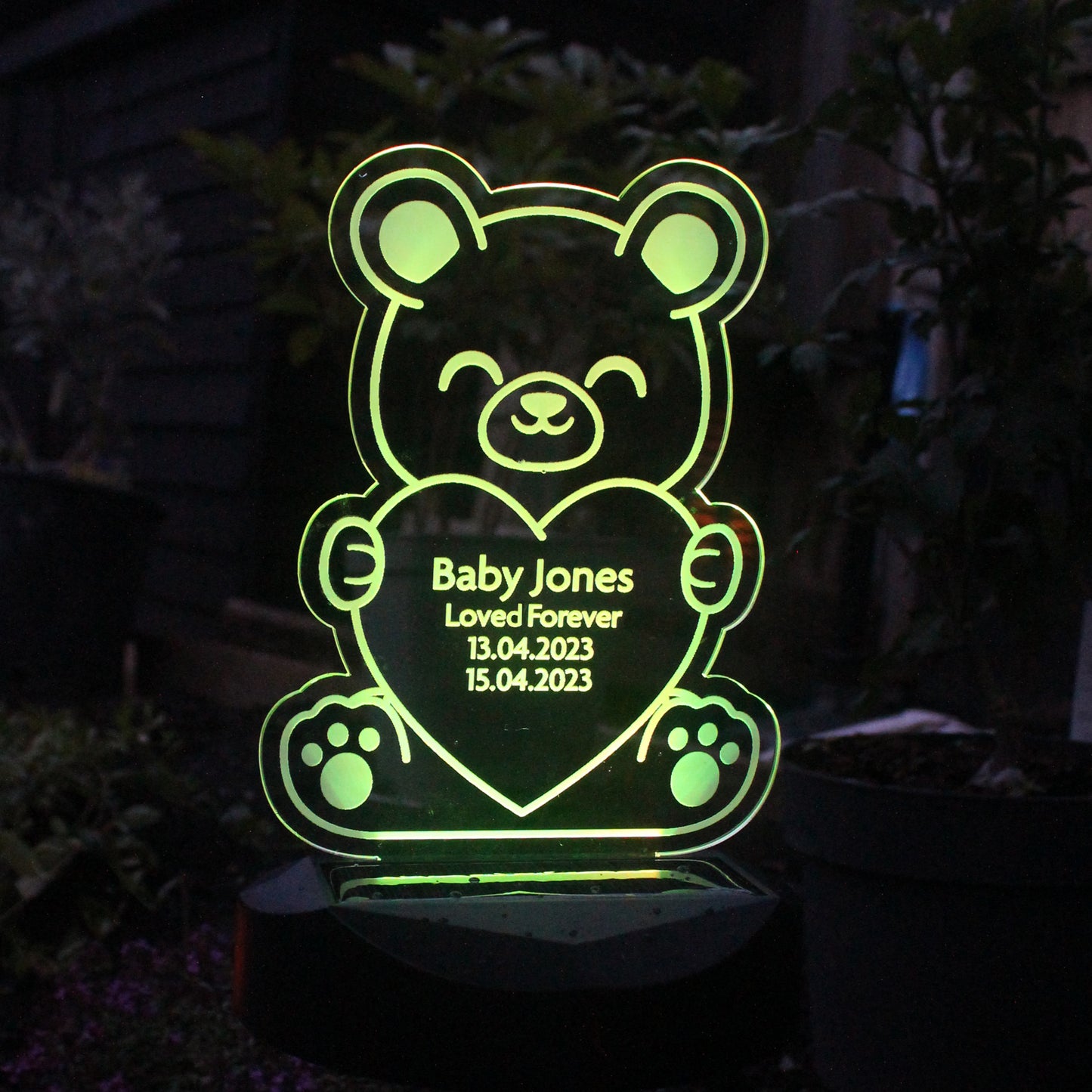 Personalised Bear Memorial Outdoor Solar Light